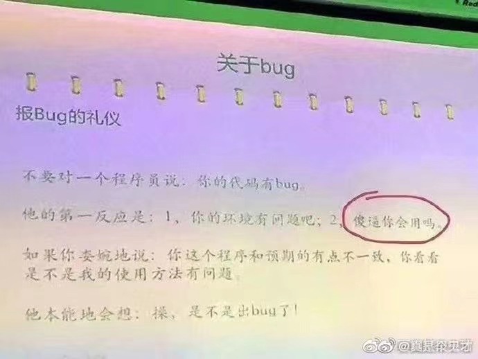 这世界本是一草台班子，没有BUG的代码是不完美的。